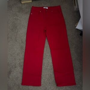 High Rise Red Jeans